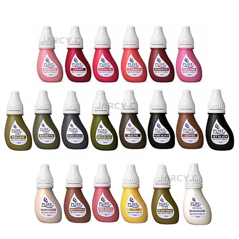 3ml Tattoo Inks Kit Professional Tattoo Supply 6Pcs Pigment Mixing Color Natural Plant Ink Set Pigment Color Art Supplies