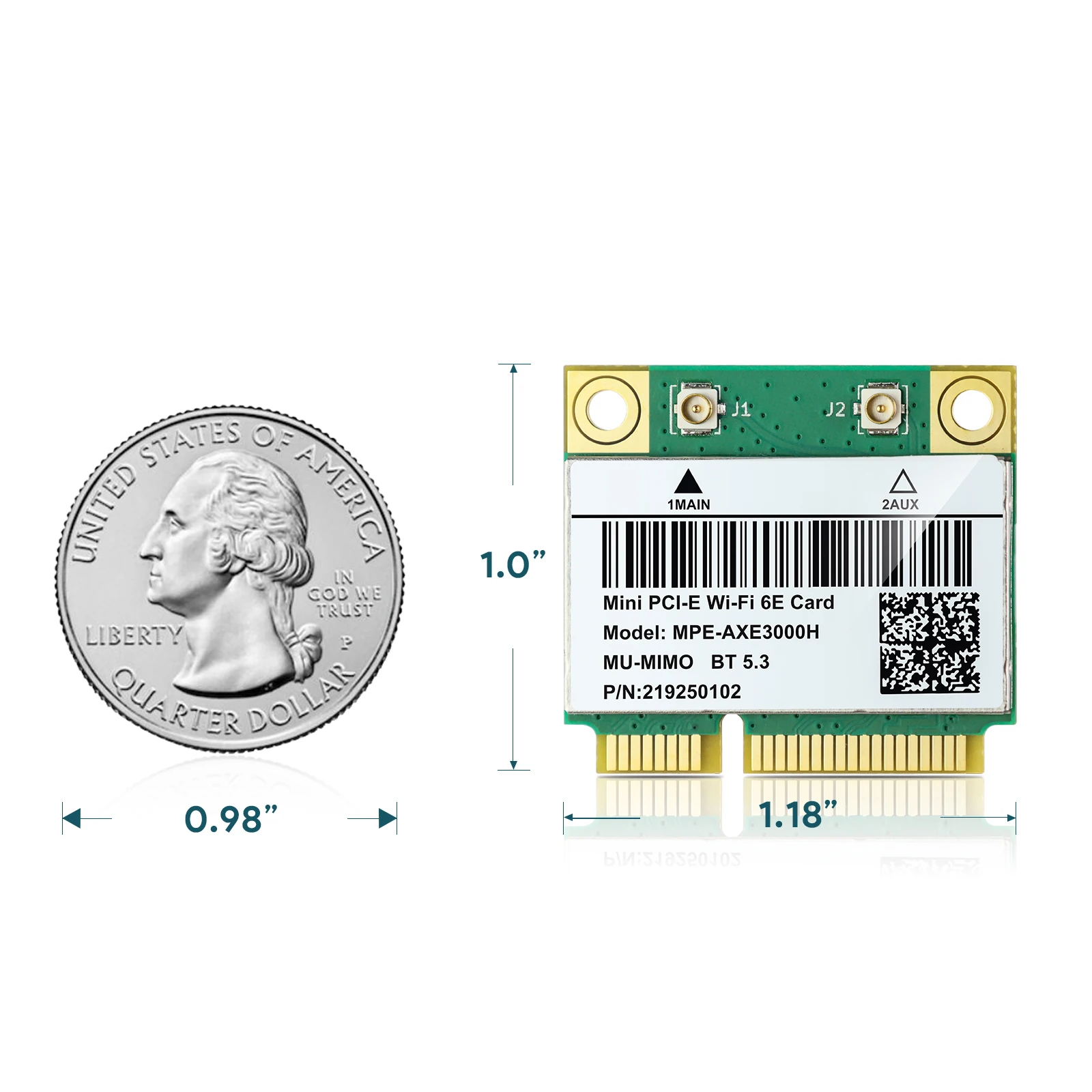 EDUP AX210HMW 미니 PCI-E 트라이밴드 2.4Ghz/5G/6G 5374Mbps 무선 WIFI 카드 BT5.3 802.11AX MU-MIMO 윈도우 10/11 WPA3