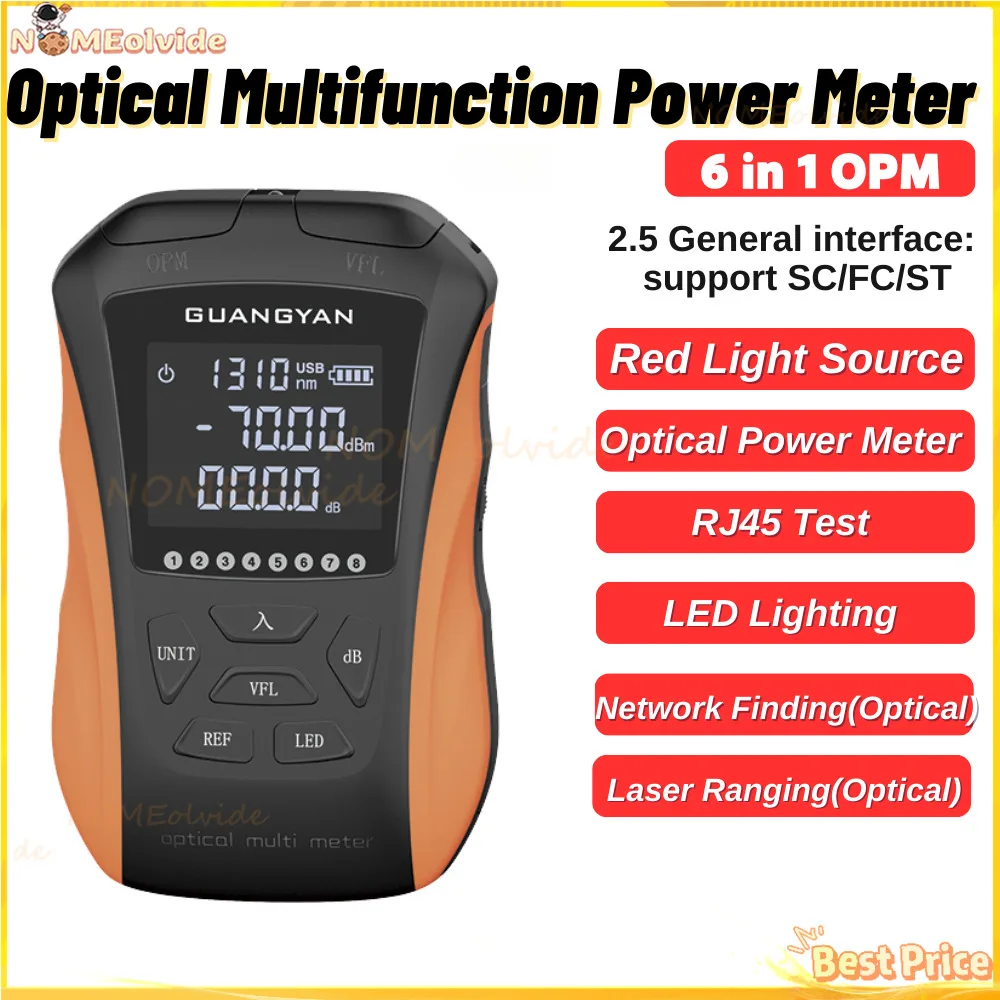 

6 in 1 Optical Power meter High Precision Rechargeable G8 Visual Fault Locator Network Cable Test Line finder
