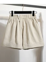 Plus Size Summer Shorts For Women 2025 Korean Style High Elastic Waist Mini Shorts Women Wide Leg Loose Shorts Female