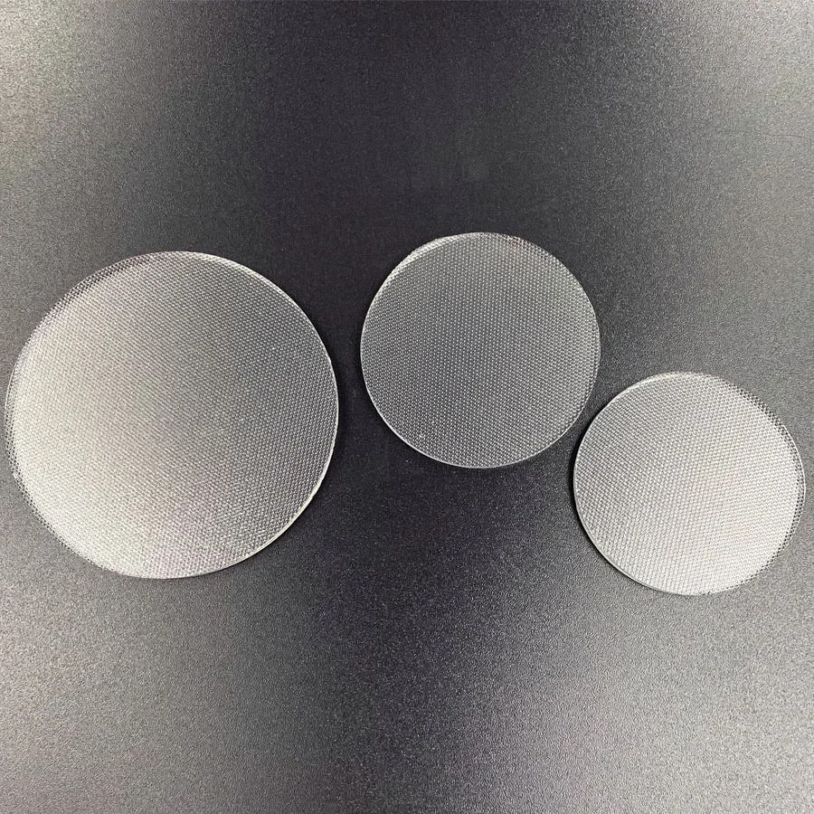 Anti-Glare Glass Lens for LED Downlight and Flashlight - Small Grid Design