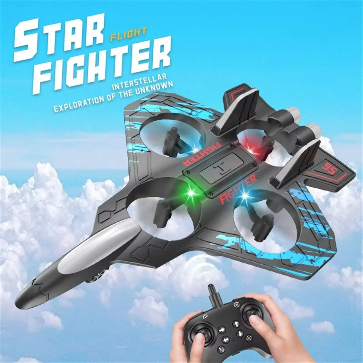 RC Plane 2.4G Remote Control Aircraft Six EPP Foam with LED Indoor and Outdoor Simple Flying Toy Kids Gift