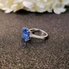 S925 Sterling Silver Fine Quality 3.5carat Tanzanite Blue Zircon Sparkle 5A Good quality Ice Cut High Carbon Diamond Ladies ring 4