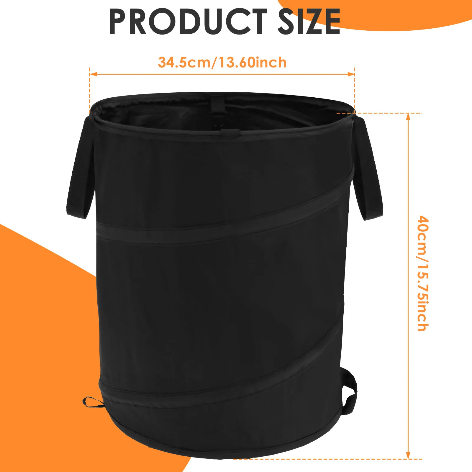 1/2Pcs Garden Waste Bag 37.8L Leaf Waste Bag Large Capacity Collapsible Garden Space Saving Pop Up Trash Can