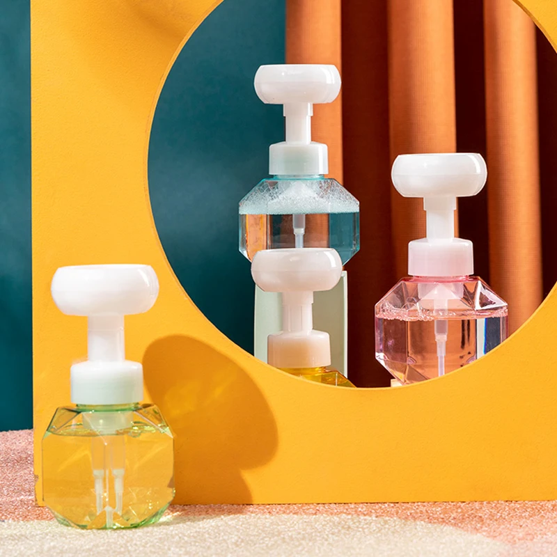 

300ml Flower Soap Dispenser Liquid Soap Dispenser Foam Flower Empty Plastic Bottle Shower Gel Foam Pump Bottle Kitchen Bathroom