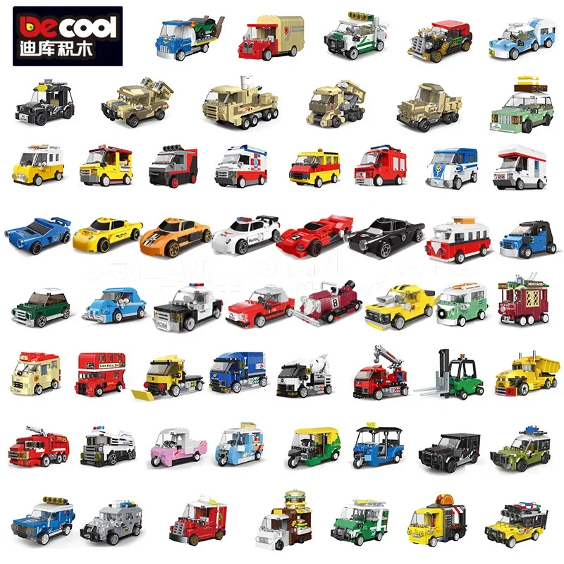 DIY Racing Car Bus Engineering Vehicle Ambulance Pull Back Model Building Blocks Brick Toys Children Boys Compatible With Lego