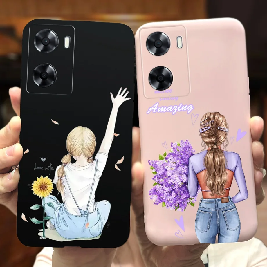 Per Oppo A57 A77 5G Custodia Morbida Tpu Paraurti Candy Coque Per Oppo A57 577 A77S A77E Custodia Posteriore In Silicone Modello Divertente Capas