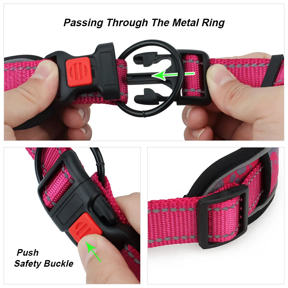 Comfortable Reflective Adjustable Dog Collar - Soft, Durable, and Thickened for Medium to Large Dogs
