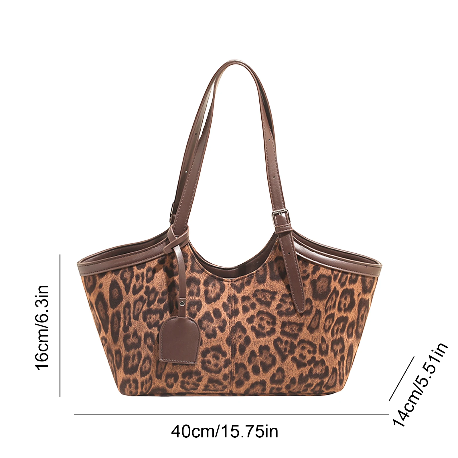 Retro Faux Suede Tote Bag Cheetah Outdoor Travel Bag Casual Commuter Bag for Girls Woman Birthday Gifts