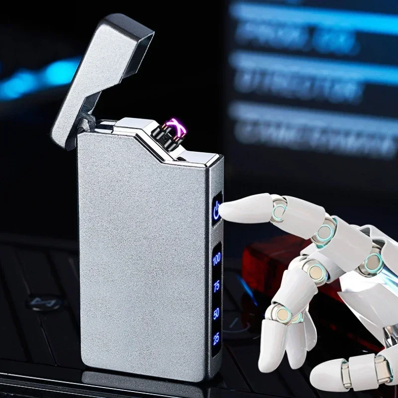 Dual Arc Windproof USB Cigarette Lighter with Plasma Pulse Type-C Rechargeable Lighter Men Gift Cigarette Accessories XH216 3
