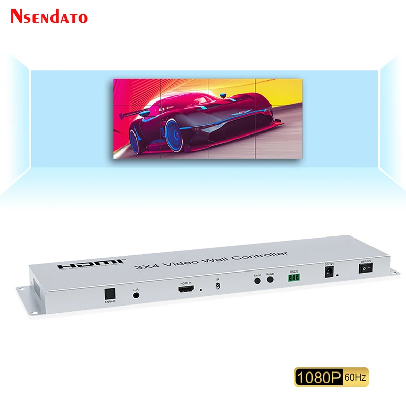 3 X4 Hdmi Tv Video Wall Controller 2X2 2X3 3X2 4X2 4X3 5X1 6X1 6X2 12 Schermo Hdmi Tv Video Wall Stitching Processor Splicer Box