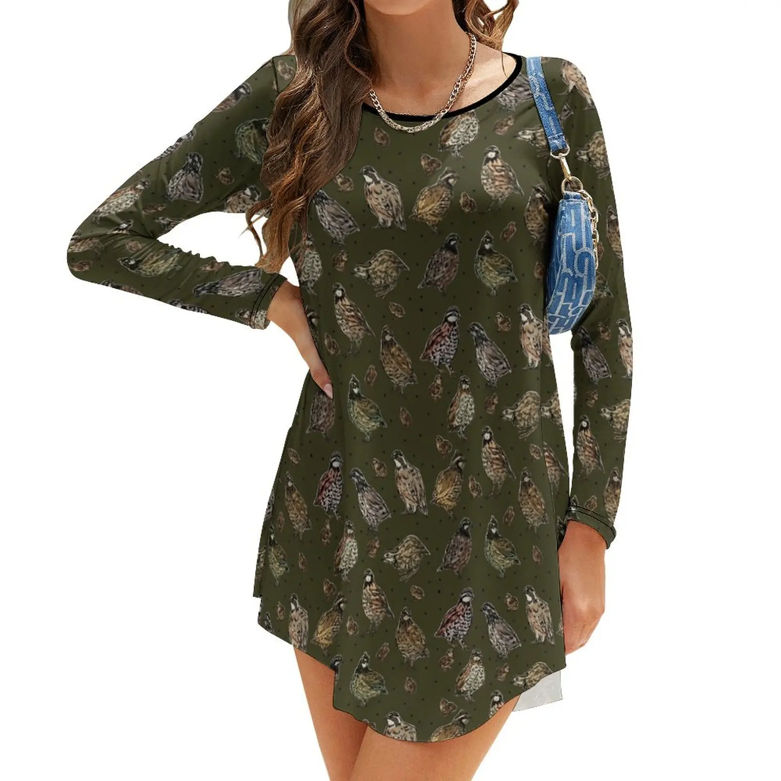

Bobwhite Quail Pattern Long-Sleeve Dress dress korean style dresses summer woman 2024