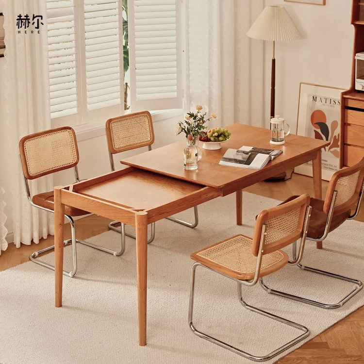 Living Room Dining Table Set Folding Table Solid Wood Round Table Home  Furniture Diameter 120cm 1 Table 6 Chairs Set - AliExpress