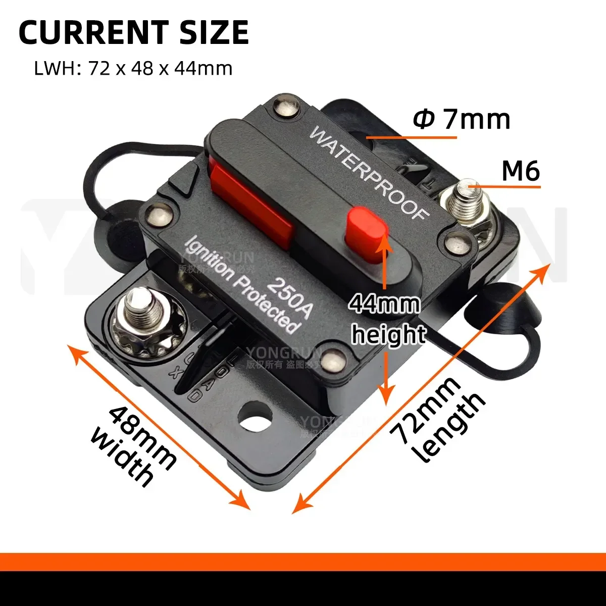 Circuit Breaker 30A to 300A Circuit Breaker Manual Reset for Car Audio System Waterproof Marine Circuit Breaker Reset Fuse 12V-48V DC