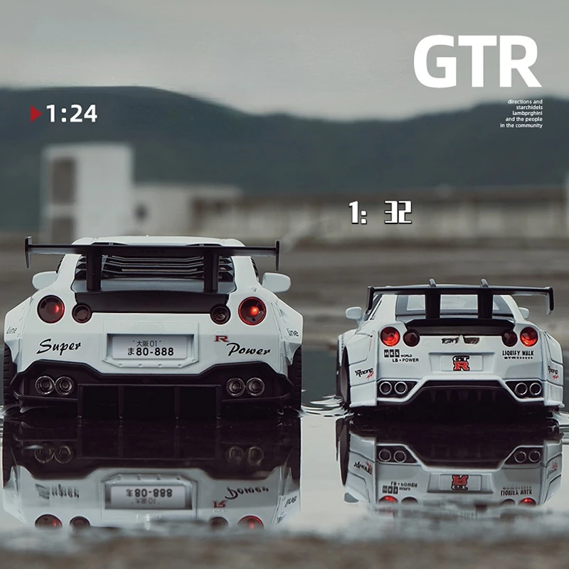 1/32 1/24 GTR R35 Racing Car Model Toy Alloy Diecast & Toy Vehicles Children Kids Toys Car with Sound and Light for Boys Gifts 3