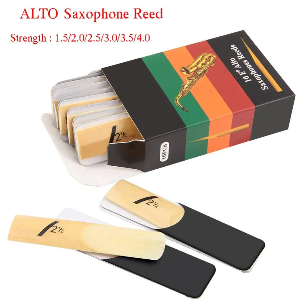 10 Pack Eb Alto Sax sassofono canne forza 1.5 2.0 2.5 3.0 3.5 4.0 sassofono Reed Woodwind parti dello strumento accessori