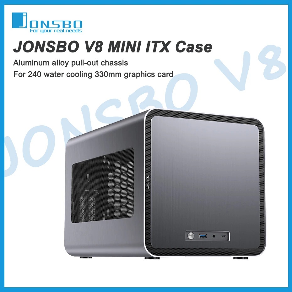 Jonsbo V8 MINI Computer Case Aluminum Alloy Material Pull-out Chassis ITX Motherboard SFX 240 Water Cooling 330mm Graphics Card