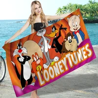 L-Looney-Tunes Beach Towel Cartoon Cute Summer Kids Large Bath Pool Beach Towel Microfiber Absorbent For Swimming Travel 2
