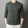 Thickening Winter Men's Round Neck Thickened Sweater Knitted Pullover Solid Color Long Sleeved Casual Daily Warm Coat 3