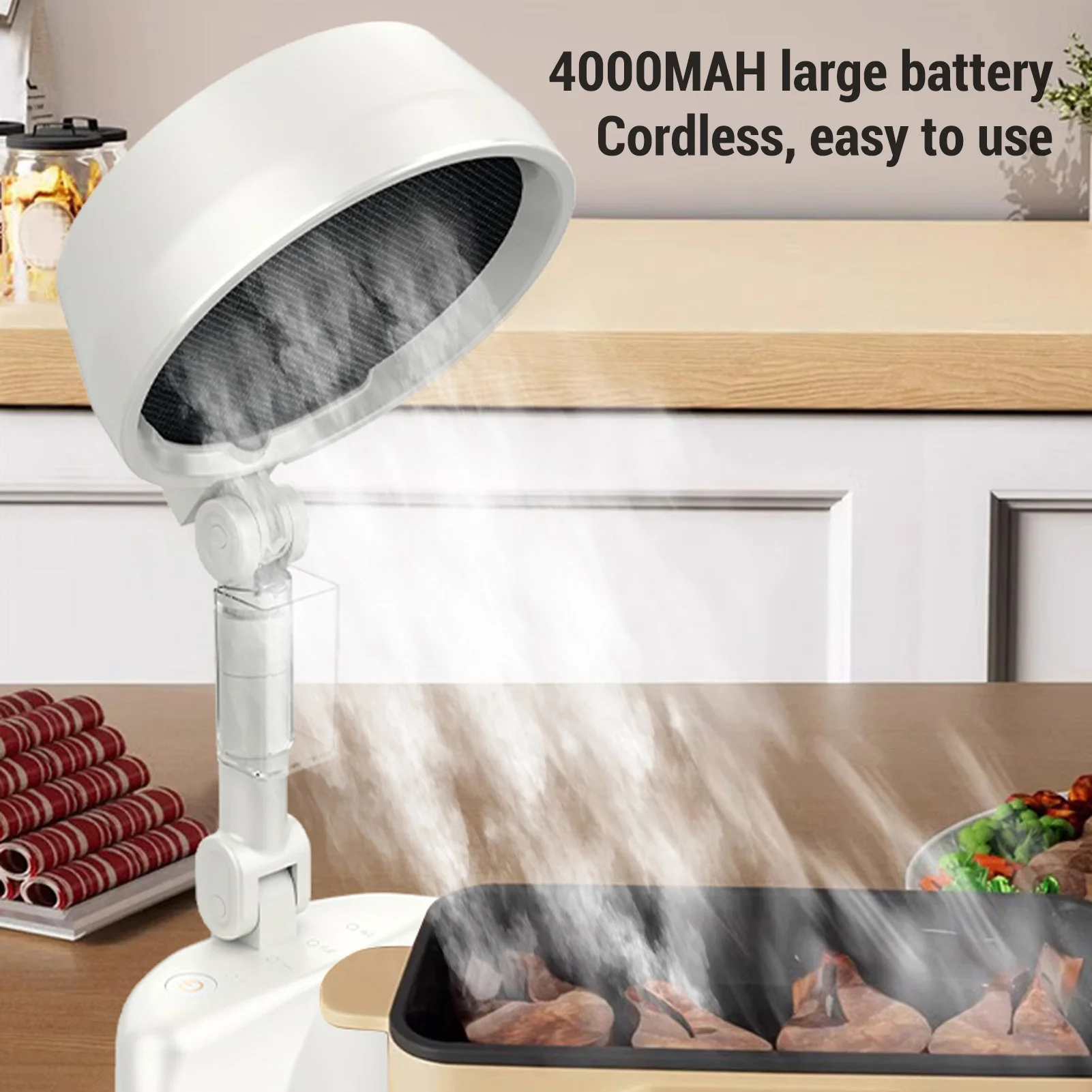 Desktop Cooker Hood Tabletop Range Hood 8W 3 Speed Strong Suction Low Noise Multifunction Foldable Portable Kitchen Exhaust Fan 2