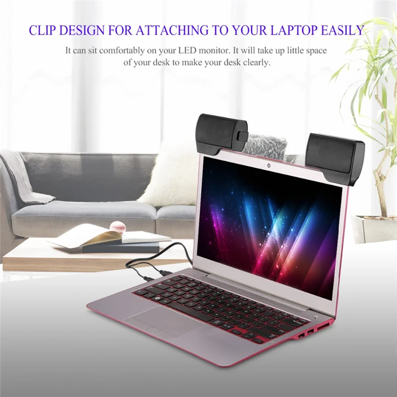 휴대용 미니 클립 USB 스테레오 스피커 사운드바 Clipon Speakers_BSH