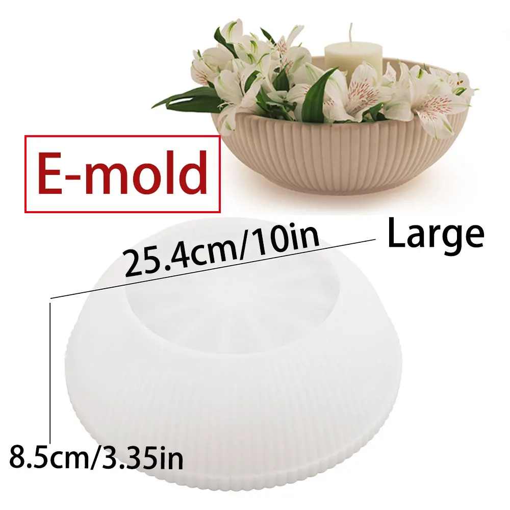 Large Capacity Striped Concrete Vessel Silicone Mold