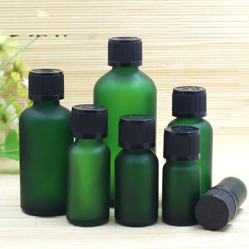 

50ml green/blue/brown/clear glass bottle childproof essential oil serum liquid complex recovery moisture samplecosmetic packing