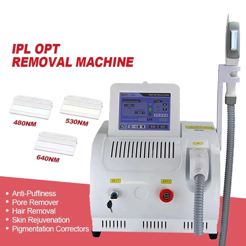 

Portable OPT IPL Hair Removal Machine WIth 3Filter 640nm 532nm 480nm Skin Rejuvenation Acne Treatment For Salon Permanent Device