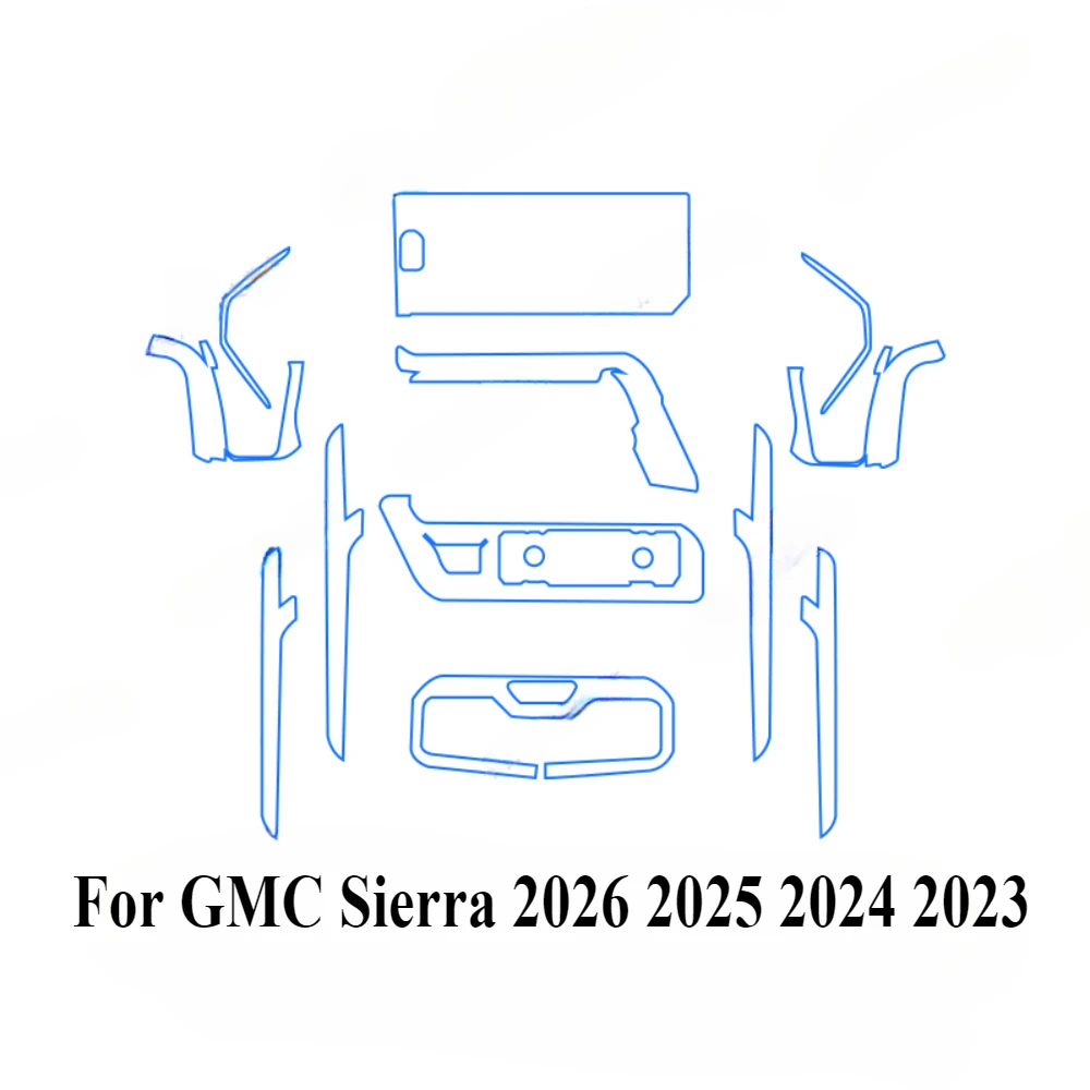 GMC Sierra 2026 2025 2024 2023 액세서리 인테리어 필름 투명 TPU 기어 패널 네비게이션 센터 콘솔 PPF 보호