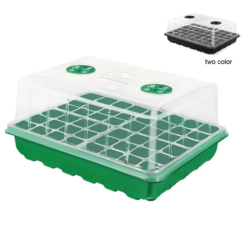 Seed Starter Tray Seedling Tray 1/3pc 24/48 Holes Seedling Box Flower Pots Sprouting Box Planting Incubator Gardening With Transparent Lid