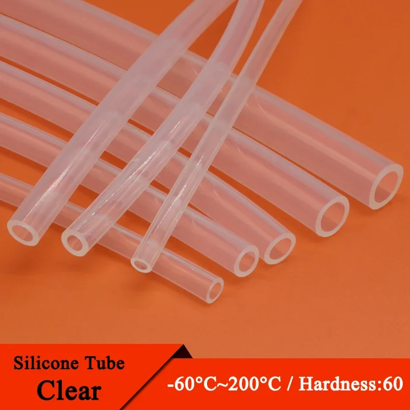 1M Peristaltic Pump Tube ID 0.8 1 1.6 2 2.4 3.2 4.8 6.4 7.9 9.6 mm Soft Silicone Hose Flexible Food Grade Nontoxic Transparent