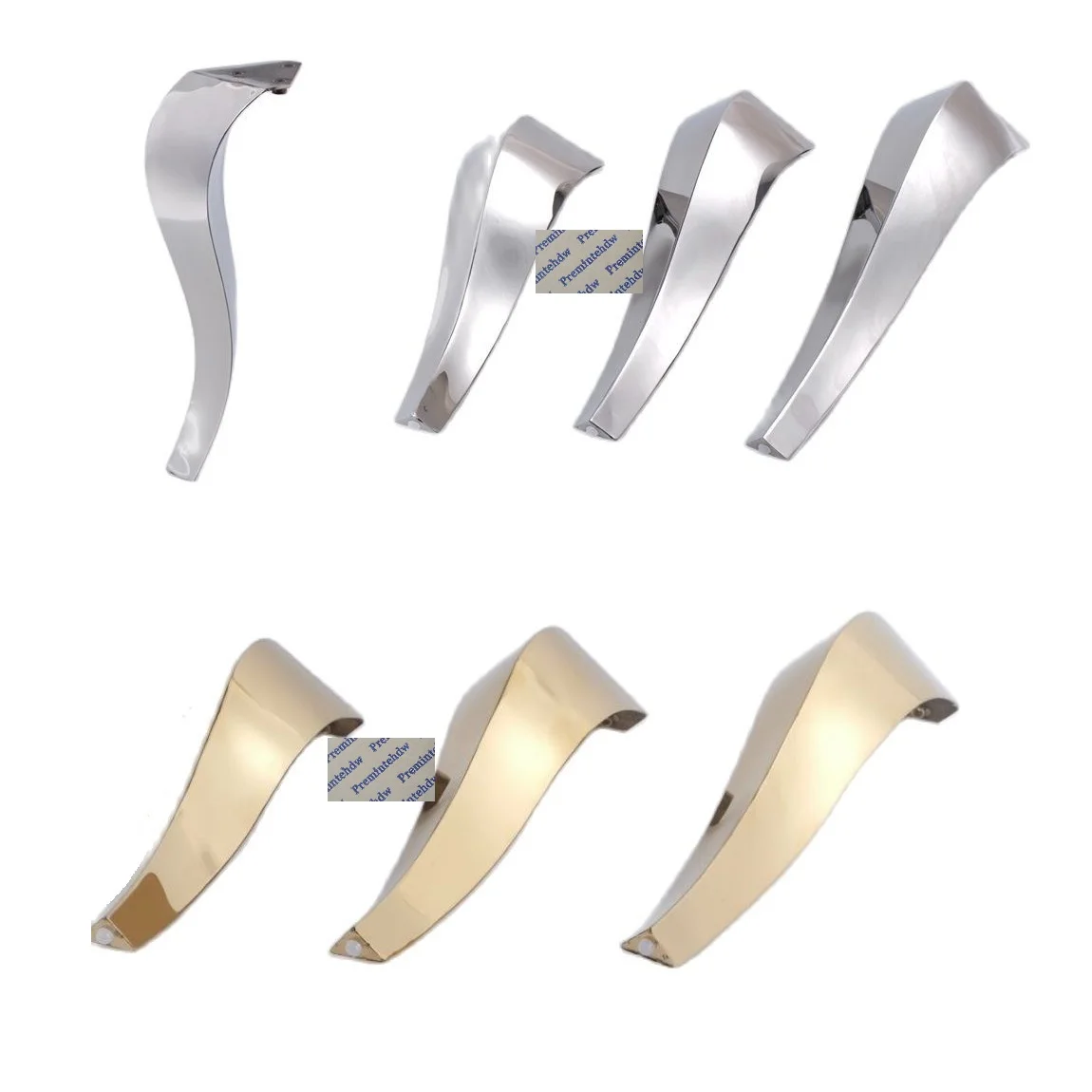 2Pcs Shiny Polished Gold Stainless Steel S Shaped Coffee Bar Leg