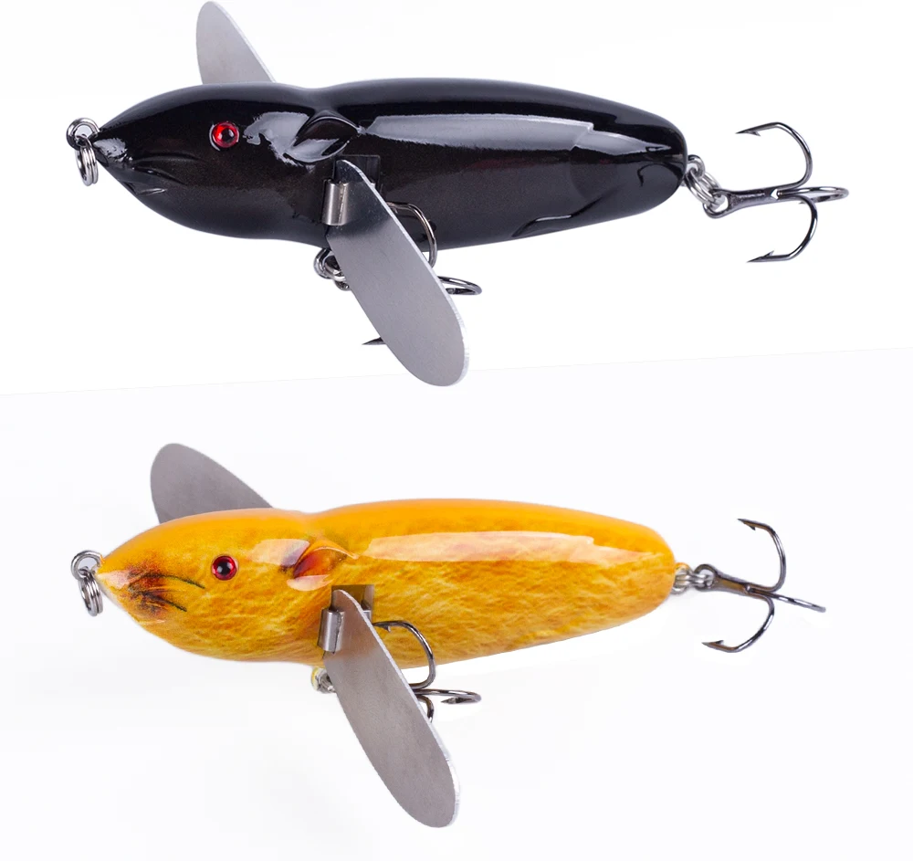 Hanlin Top water Köder 8cm 14g Ratten köder Metall klinge Flügel harten Körper Wobbler Maus Angeln lockt Elritze Köder Bass Hecht Tackle – Detail 11