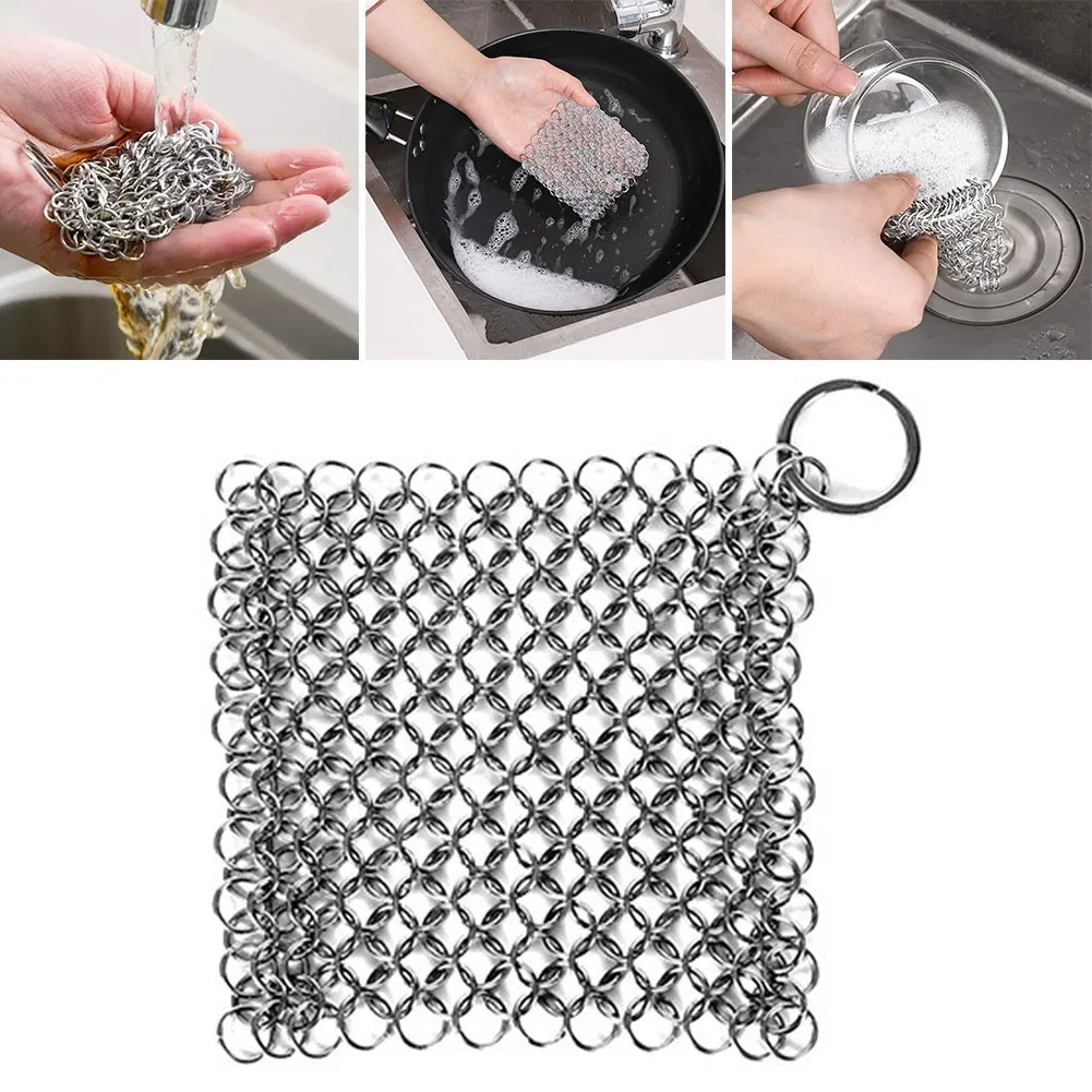 Chain Mail Scrubber Cast Iron Cleaner Stainless Steel Kitchen Cast Iron  Cleaner/Mail Scrubber Chainmail Scrubber 316 Stainless Steel Chainmail  Scrubber - China Chain Mail Scrubber and Kitchen Utensils price