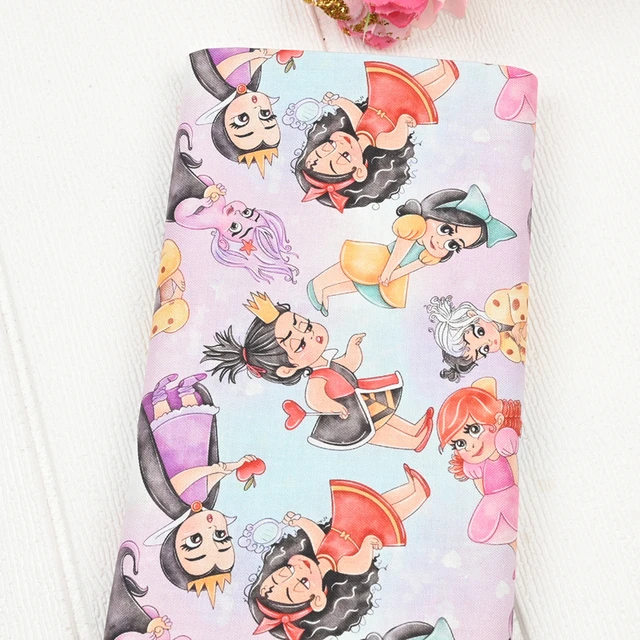 Értékesítés Disney Hercegnő Alice Pamutszövet Varráshoz Patchwork Diy Foltvarrás Szövet Varrás Lány Ruha Ruhás Kézimunka Anyag - Image 6