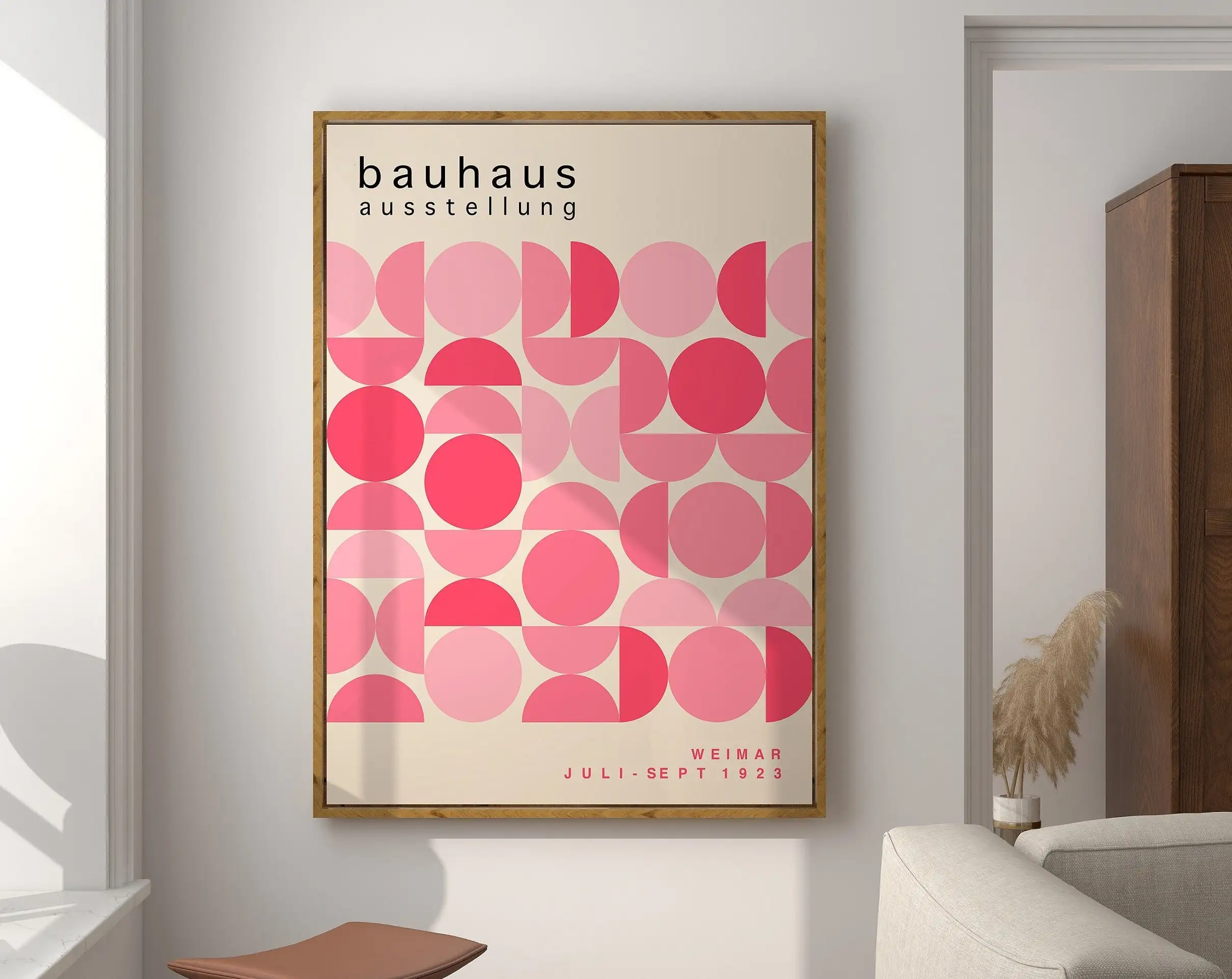 Modernist Bauhaus Geometric Canvas Poster Retro Mid Century Home Decor Wall Art