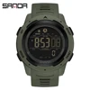 SANDA 2145 Brand Men Watches Sports Pedometer Calories 50M Waterproof LED Digital Watch Military Wristwatch Relogio Masculino 1