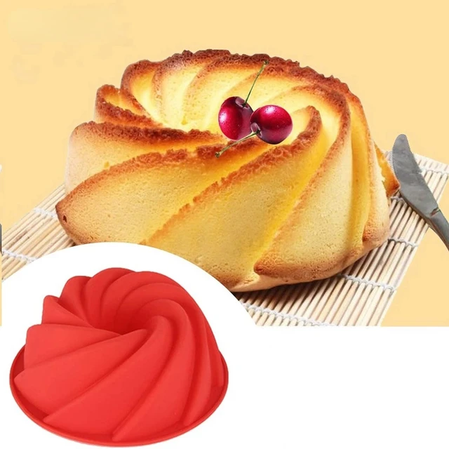 Large Spiral Shape Silicone Bundt Cake Pan 6 inch Bread Bakeware