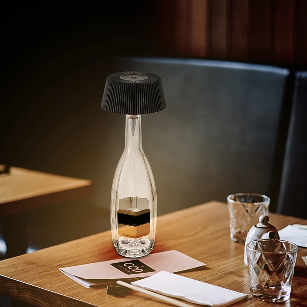 Wireless Bottle Table Lamp Touch Control of 3 Colors and Stepless Dimming Night Lamp Suitable for Bar Wine Bottles Desk Lights 4