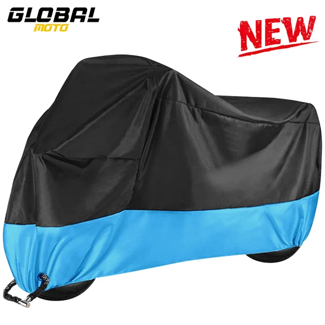 New Motorcycle Cover Outdoor Waterproof UV Sun Protector Scooter All Season Bike Motorcycle Accessories Rain Dust Proof Covers Z001 Blue