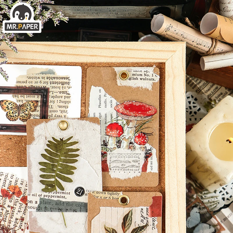 Mr.paper 40 Pcs 6 Designs Butterfly Deco Diary Sticker Scrapbooking Planner Decorative Label Stationery Decal Scooter Stationery