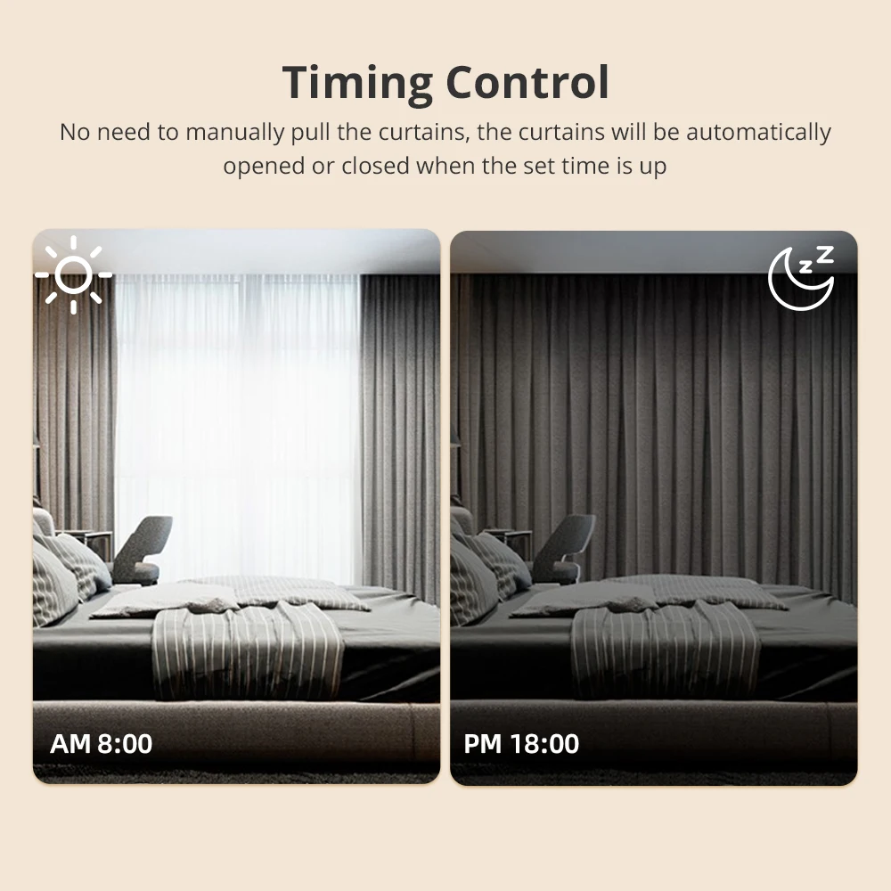 Zemismart Homekit WiFi Smart Curtain Motor Work with HomePod Mini Siri Voice Control for Electric Curtain Track Rails