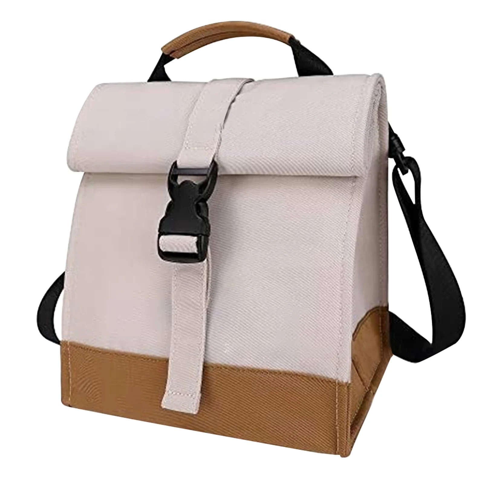 Outdoor Meal Adjustable Shoulder Strap Work Cooler Office School Tote With Handle Lunch Bag Insulated Thermal Lunchbox Roll Top