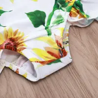 Toddler Baby Girls Swimsuit Summer Sleeveless Sling Sunflower Print Ruffle Beachwear Infant Cotton Swimwear Bikini Bathing Suit 6
