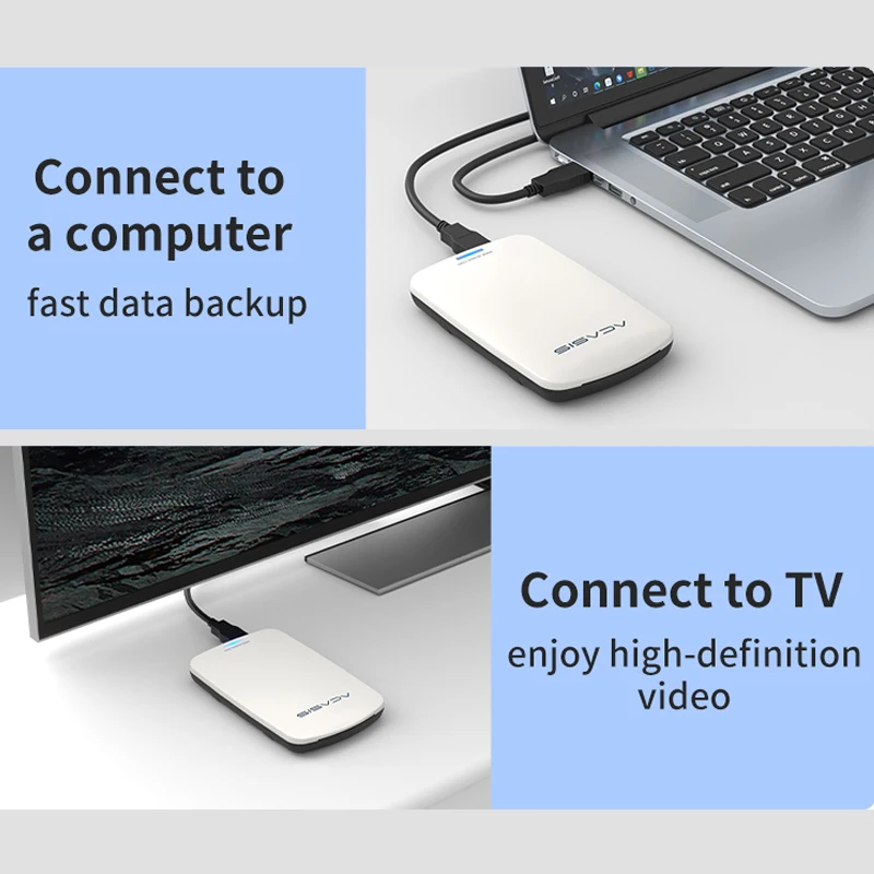 Free shipping On Sale 2.5''  ACASIS Original 1TB Storage USB2.0 HDD Mobile Hard Disk External Hard Drive Have Switch Power the best ssd external hard drive