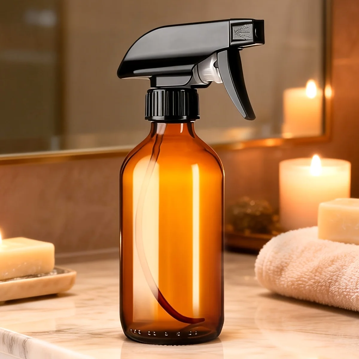 Refillable Amber Glass Spray Bottles — Eco-Friendly (2 Pack)