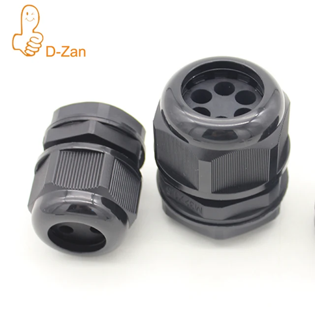 6 Fori Nero Pg / M Filettatura Nylon Multifori Pressacavo In Plastica