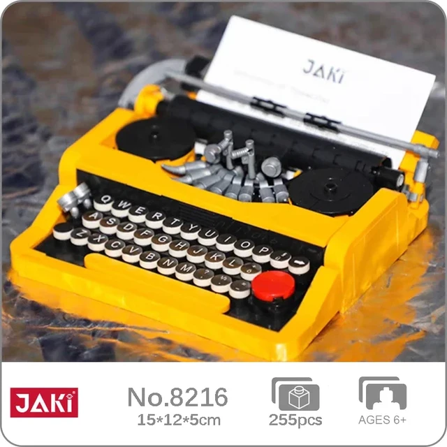 JAKI 8216 Retro macchina da scrivere meccanica Typer tastiera macchina per  marcatura modello Mini blocchi mattoni giocattolo da costruzione per