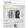 Clothes Rack with Wheels, Heavy-Duty Garment Rack with Extendable Rod, 286.6 lb Load Capacity, 4