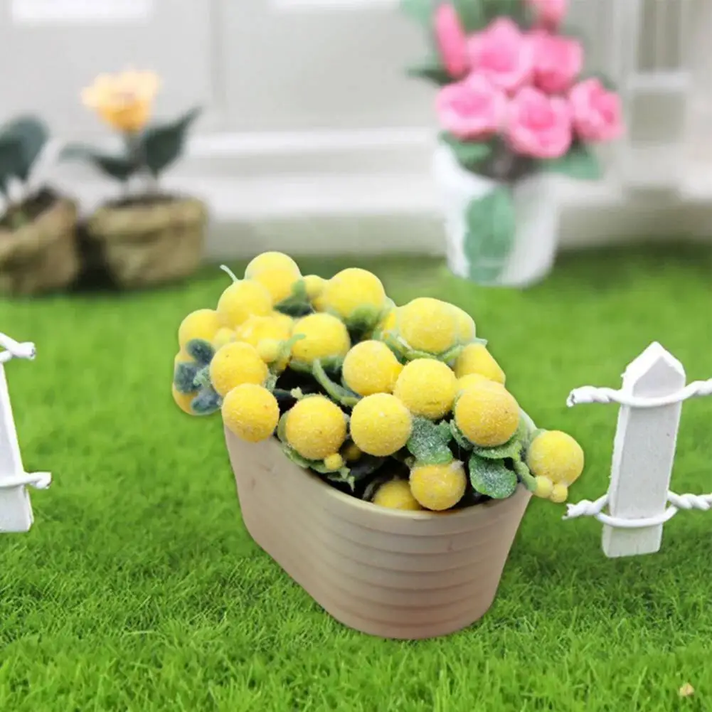 Dollhouse Floral Ornaments Realistic Resin Bonsai Dollhouse Ornament Miniature Potted Plant Model for Home Decor for Dollhouse